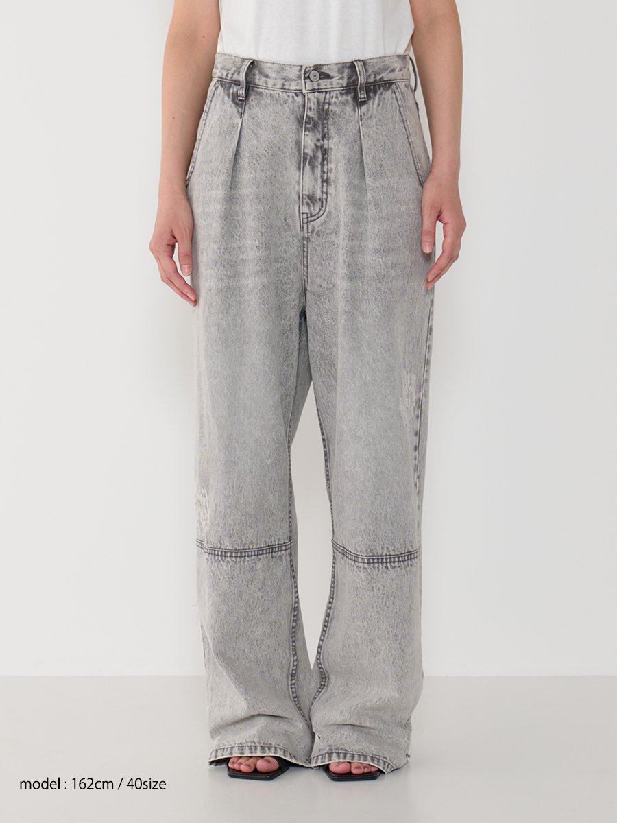 YENNイェン HIGH RISE TUCK WIDE PT L/GRAYD Y241-310