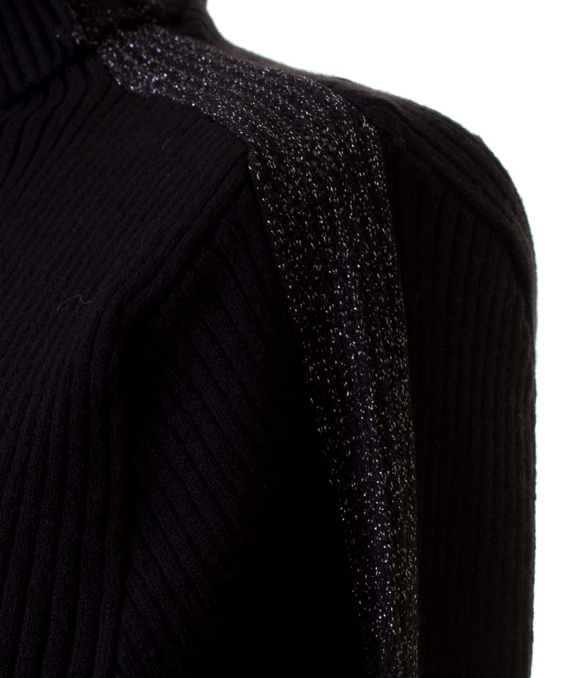 新品♡Pauline Bleu♡サイドラメラインタートルニット♡送料込み Pauline Bleu - 新品♡Pauline Bleu♡サイドラメラインタートルニット