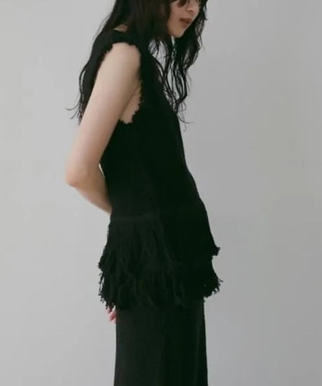 anuke アンヌーク Fringe Knit Tanktop 62610510 本州送料無料！3月中旬～4月中旬発送予定