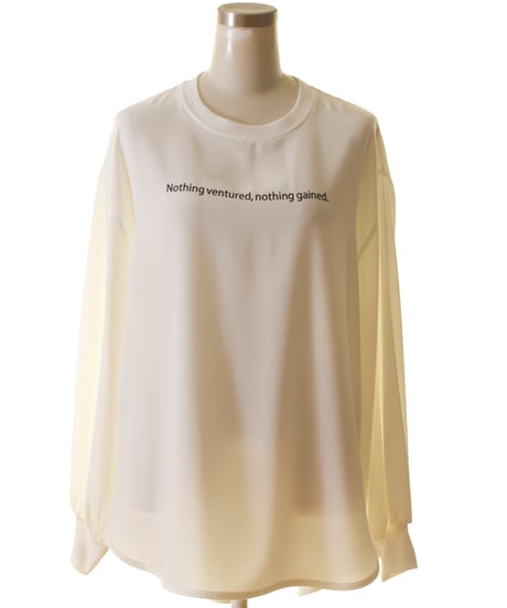 PASSIONE パシオーネ ROBE　ローブ　バックタック袖リブロゴジョーゼットトップス　436978