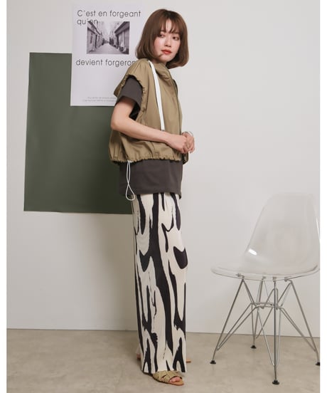 Palm riche ポームリシュ ゼブラライクプリントリラックスプリーツパンツ