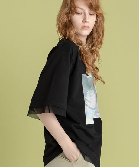 AULA AILA　アウラアイラ　SHELL PRINT T-SHIRT シェルプリントTシャツ　1251-08052