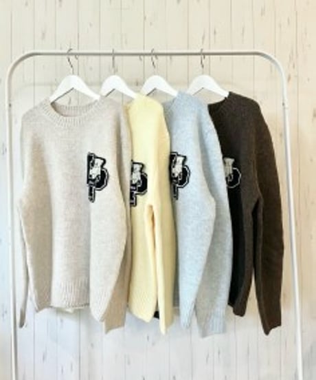 L'ours Polaire et Bleu　ルス ポレ―ル LPワッペン付きクルーセーター 25318068 本州送料無料！