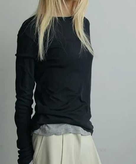 anuke (アンヌーク） Layered Sheer Long T-shirts  62520617 本州送料無料！