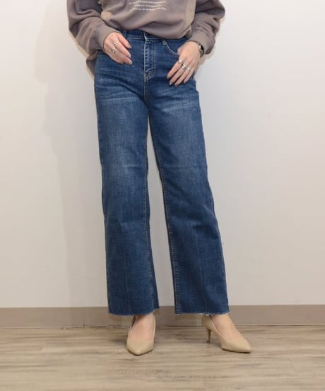 Praia　プライア　裏起毛セミワイドデニム 　6017F