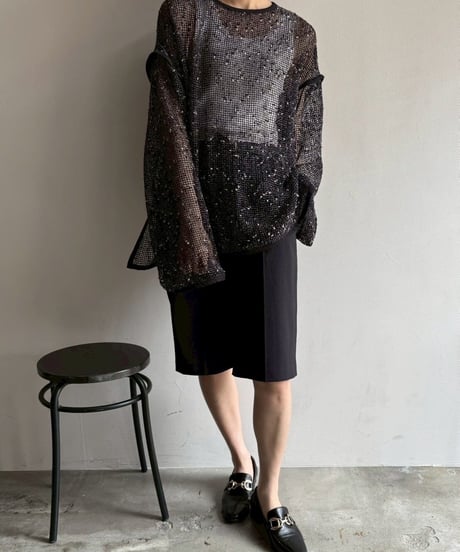 Cafune　カフネ　mesh tweed 2way pullover メッシュツィード2ウェィプルオーバー　535939