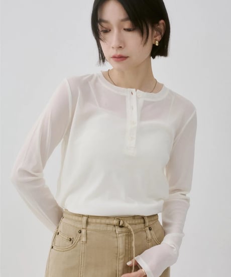 hunch ハンチ ヘンリーネック レイヤードシアートップス WAS7131 2026NEWARIIVAL