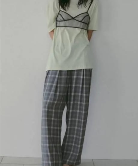 anuke アンヌーク Check Daubletuck Pants 62610702 本州送料無料！4月中旬～5月中旬発送予定