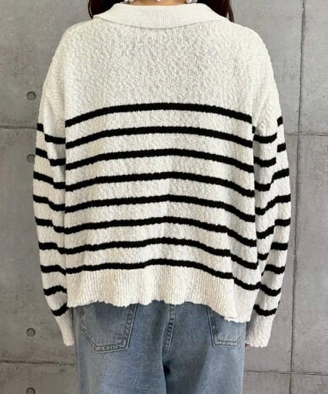 ROSIEE　ロージー ボーダースキッパー衿つきニット R781244 2026NEWARIIVAL