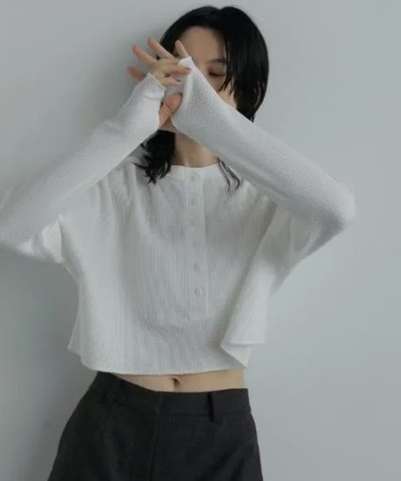 anuke (アンヌーク） Waffle Henley Tops 62520628 | Deargo