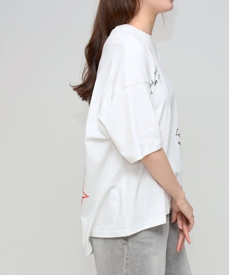 Praia　プライア 【360度こなれる】 マルチグラフィック・フレアTシャツ - LEO-2674 (2026NEWARIIVAL)