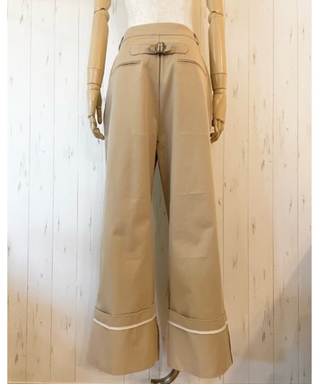 lourspolaireetbleu ルス．ポレイル＆ブルー　裾折り返しワイドチノパンツ　 25316086 本州送料無料！