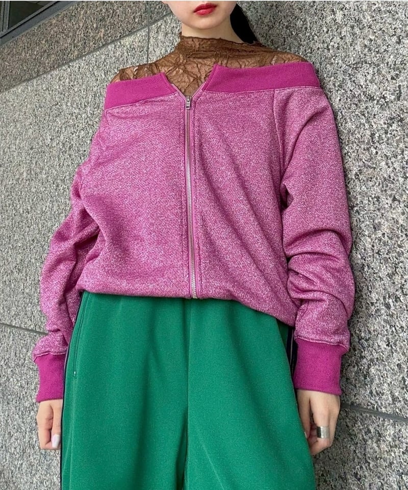 MICALLE MICALLE ミカーレミカーレ　スウェットクロップドブルゾン MICALLE MICALLE ミカーレミカーレ スウェットクロップドブルゾン