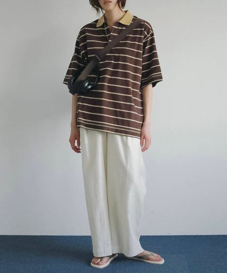 anuke アンヌーク　Border Loose Polotops　62620613