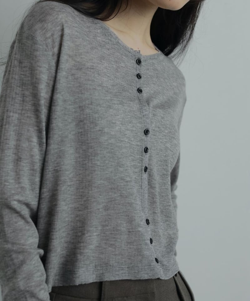anuke アンヌーク Sheer Rib Cardigan 62520602 | Deargo