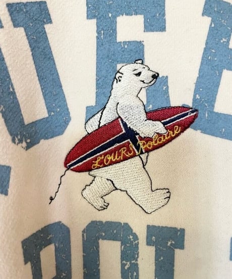 L'OURS POLAIRE et BLEU ルス・ポレイル＆ブルー ピグメント染め配色ロゴスウェット 25319115 本州送料無料！