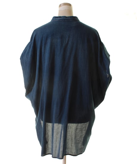PASSIONE パシオーネ ROBE　ローブオーバーサイズ フレンチスリーブ デニム シャンブレー シャツ  626911 2026NEWARIIVAL