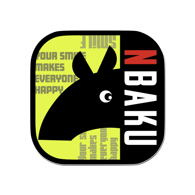 Nバク黄色ステッカー（2枚入） | Nbaku Online Store-Nバクストア-