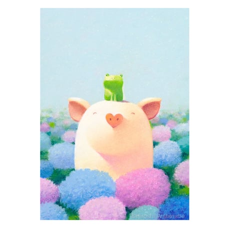 Post Card ポストカード「雨の香りと珍しい友達」