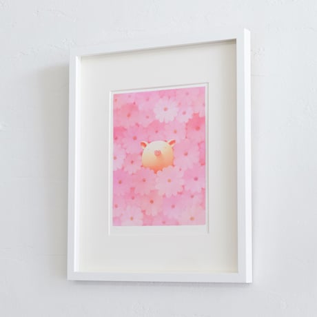 フレーム入りジクレー版画「桜色の天使」 ・ 現品