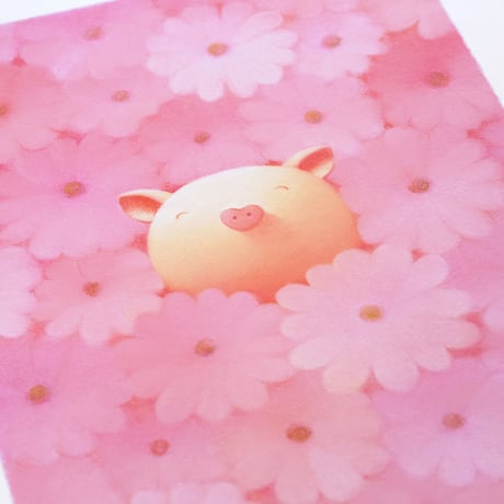 ジクレー版画「桜色の天使」（フレーム無し・ブックマット仕様）