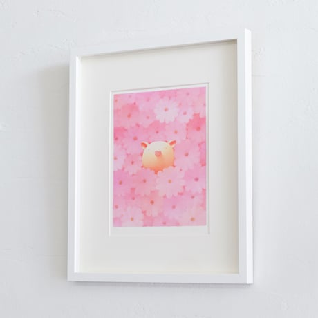 フレーム入りジクレー版画「桜色の天使」