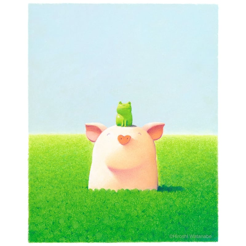 きまぐれマイベイビィ色紙/珍品 ジクレー版画「草の香りと珍しい友達」(フレーム無し・ブック