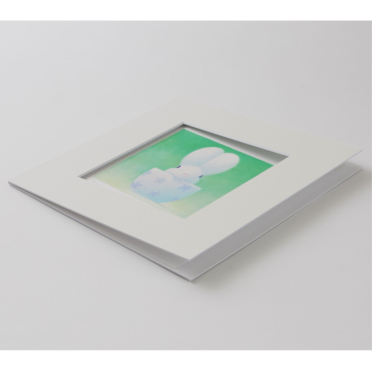 ジクレー版画「青い花のカップ」（フレーム無し・ブックマット