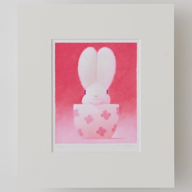 ジクレー版画「さくら色のこころ」（フレーム無し・ブックマット