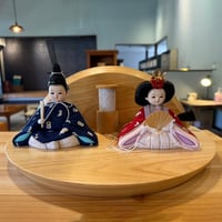 【数量限定】SOU・SOUテキスタイル衣装 コンパクト木目込み 雛人形飾り「ネイビーブルー スカーレット」