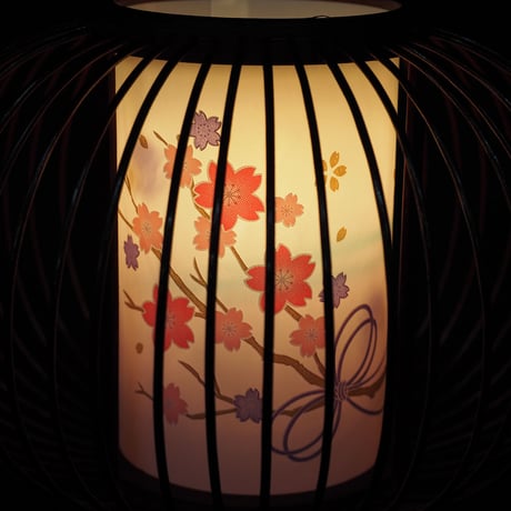 姫あかり(タメ塗)  【 回転筒付き】インテリア盆提灯