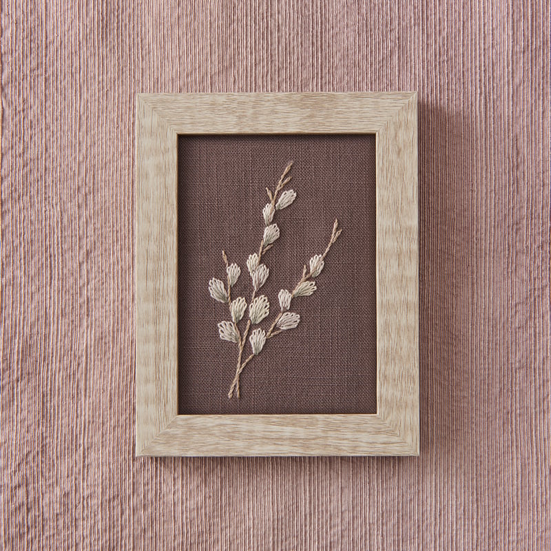 ☆戸塚刺繍　花刺繍　木製屑入れ☆ 一輪の花刺しゅうシリーズ＞転写布のみ1柄 | 戸塚刺しゅう