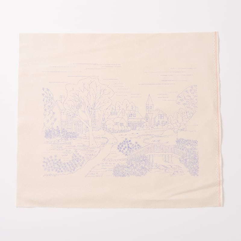 フランスタペストリー ゴブラン 刺繍 (セーヌ川)高級です。上質な空間になります レッド＆グリーンのサンプラー〜『刺繍で描く植物模様』刺しゅう