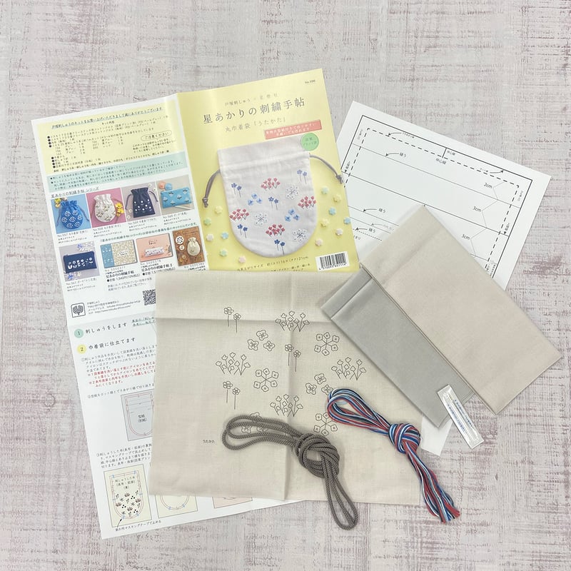 丸巾着袋【うたかた】 | 戸塚刺しゅうオンラインショップ