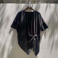 Raw-Edge Ribbon Wrap Tee/F265
