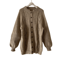 Cable  Knit puff sleeve cardigan/F197