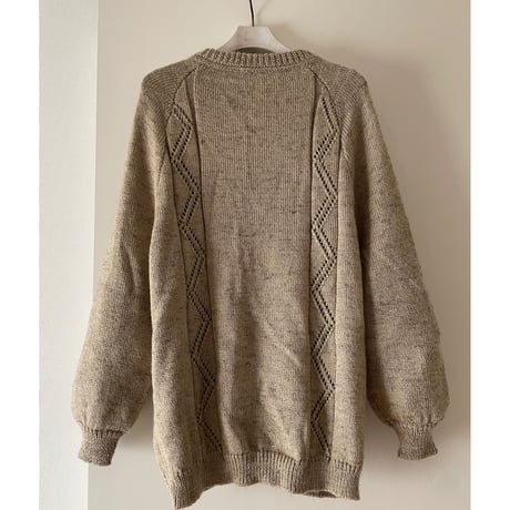 Cable  Knit puff sleeve cardigan/F197