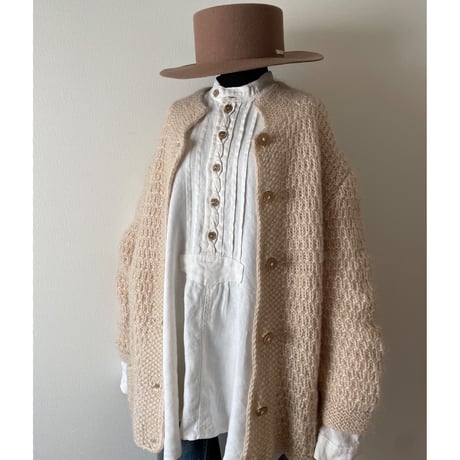Hand  Knit mohair  cardigan /F186