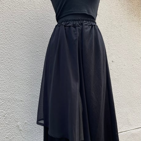 Asymmetric Sheer Layered Cropped Pants/F253