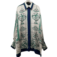 MASSARDI Gold Label　scarf柄　silk shirt /F147