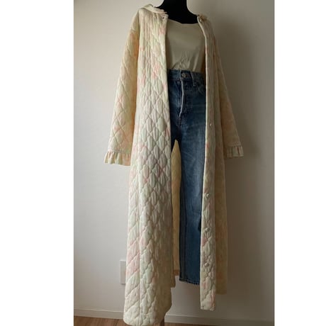Vintage  Flower quilting  long dress/F174