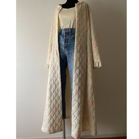 Vintage  Flower quilting  long dress/F174