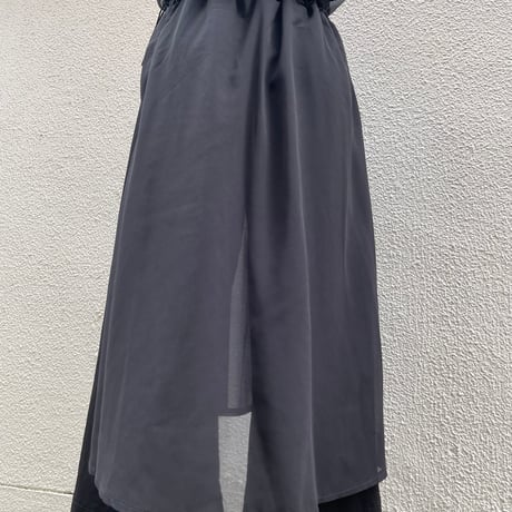 Asymmetric Sheer Layered Cropped Pants/F253