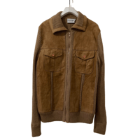 SCHLAGER  lamb leather knit zipup blouson/F175