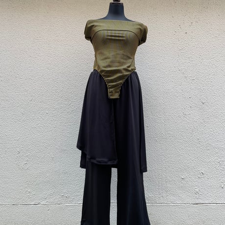 Half Rap Layered Cropped Pants/F263