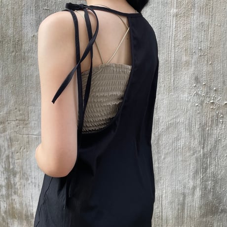 Back Open Nylon Sleeveless Top/F282