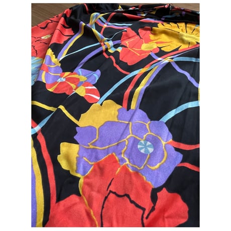 BIG Flower vintage long skirt /F104