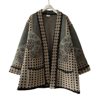 Jacquard  viergeflower  knitjacket/F176