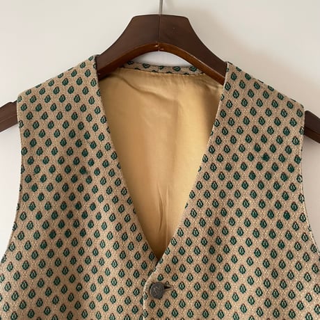 Vintage Jacquard Pattern Vest/F283