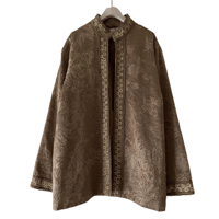 vintage Jacquard stand collar Flower Jacket　/F017